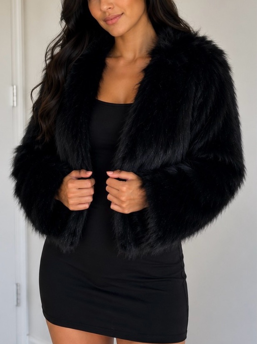 art class Black Faux Fur Lined Jacket